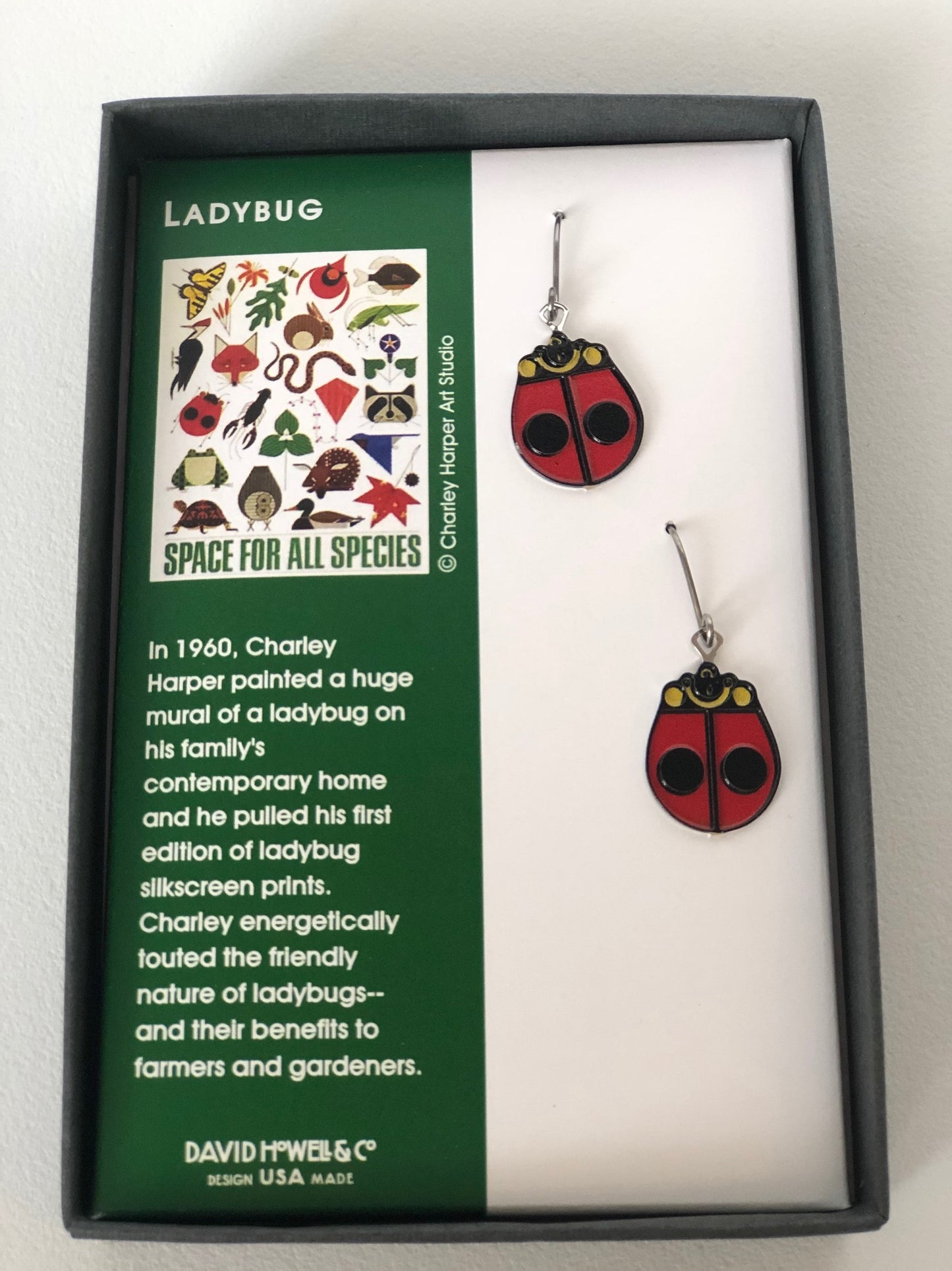 Charley Harper Ladybug Earrings