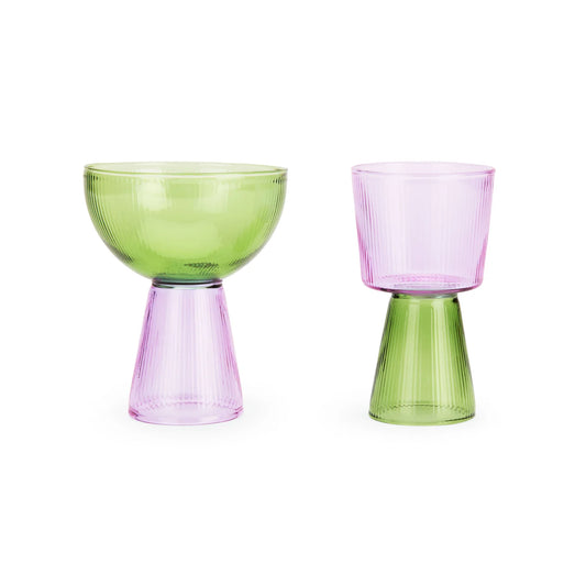 Oorun Didun Glass Cups by Yinka Ilori - Purple and Green