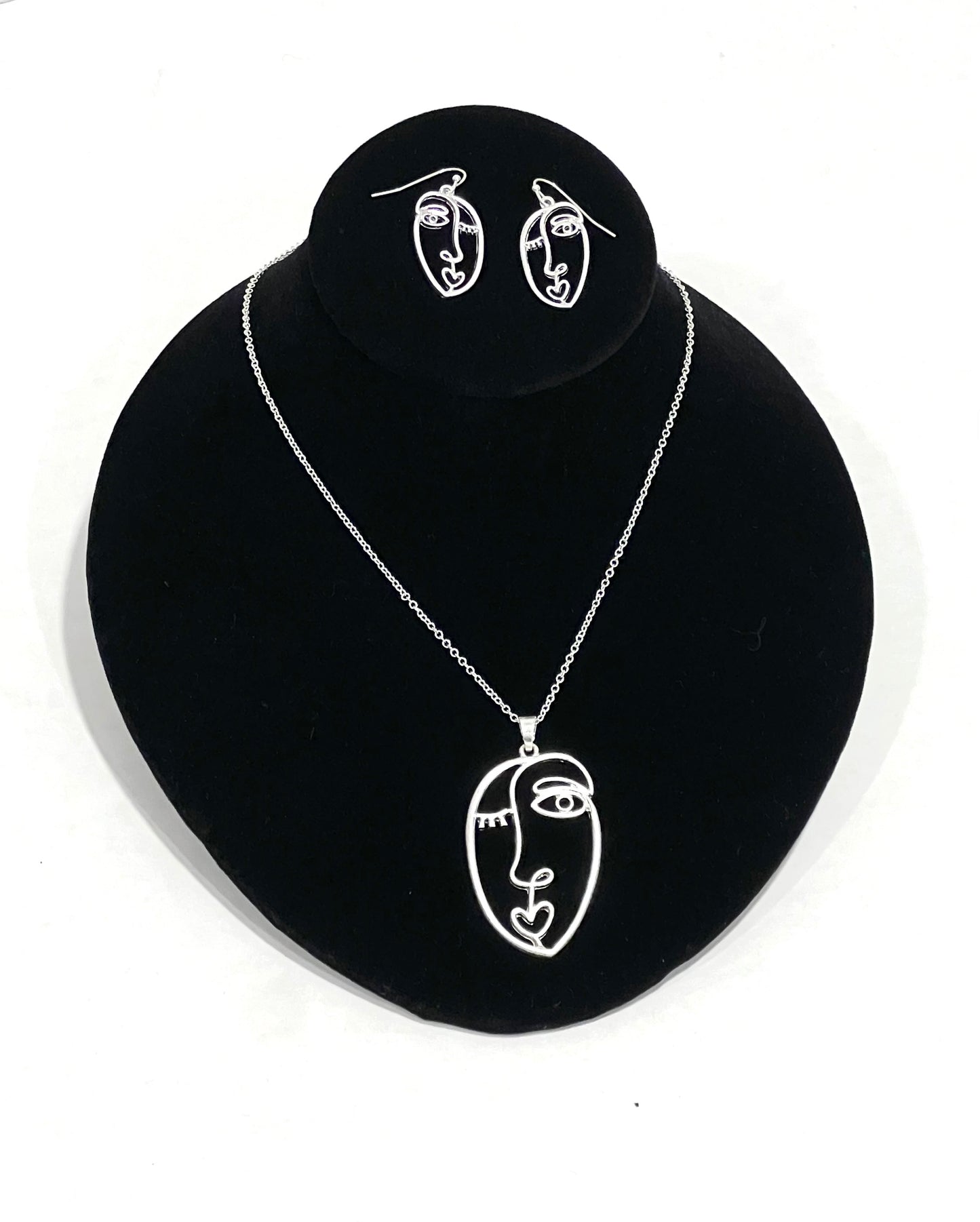 Picasso Face Necklace and Earring Set