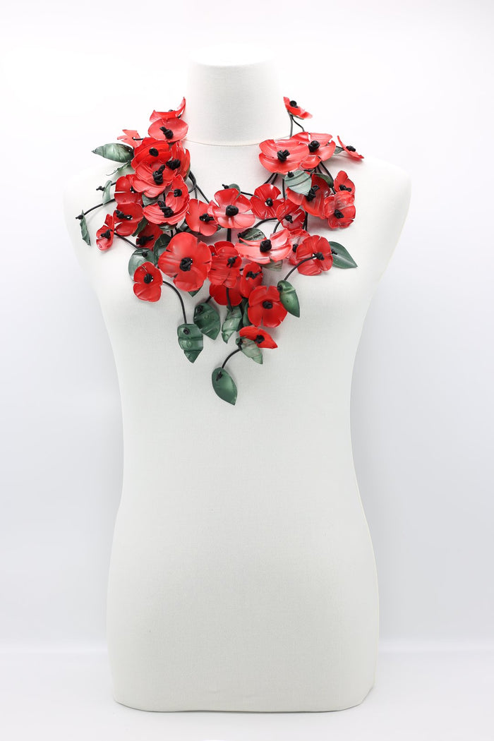 Red Poppies Necklace - Jianhui London