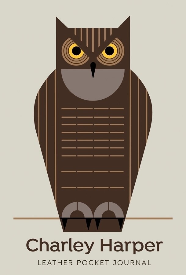 Owl Leather Pocket Journal - Charley Harper