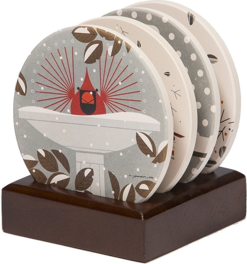 Charley Harper Cardinal Stone Coaster Set