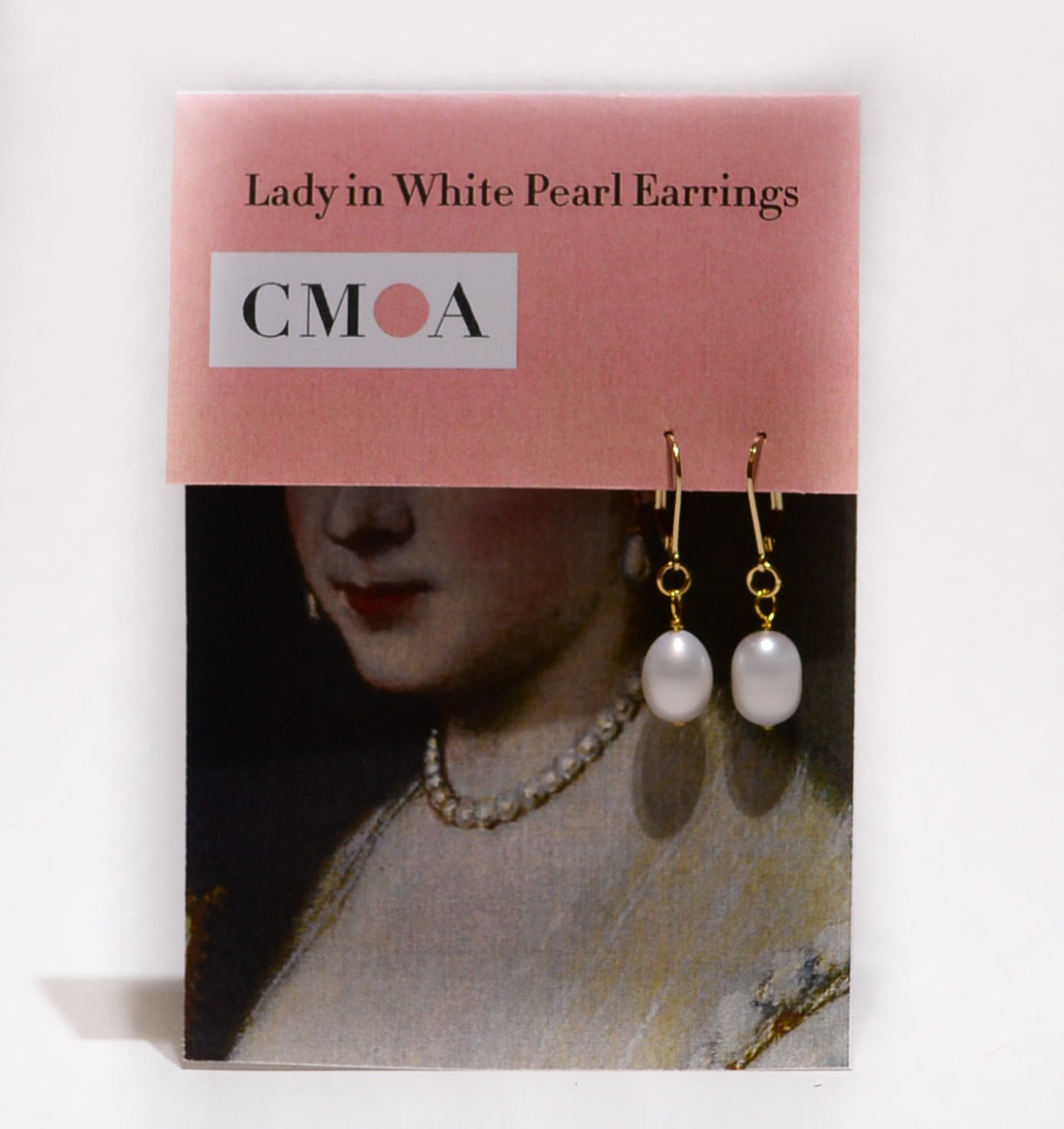Lady in White Pearl Earrings, earrings